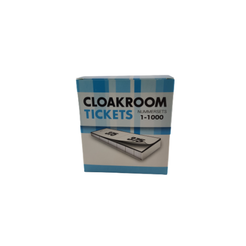 Cloakroomtickets WITTE garderobebonnen/lootjes 1-1000